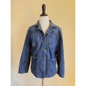 Lauren Jeans Company Classic Blue Denim Trucker Jacket Women's L